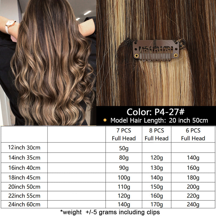 Clip-In Hair Extensions – 100% Real Remy Human Hair | Double Weft 7PCS Full Head Set for Natural Volume & Length