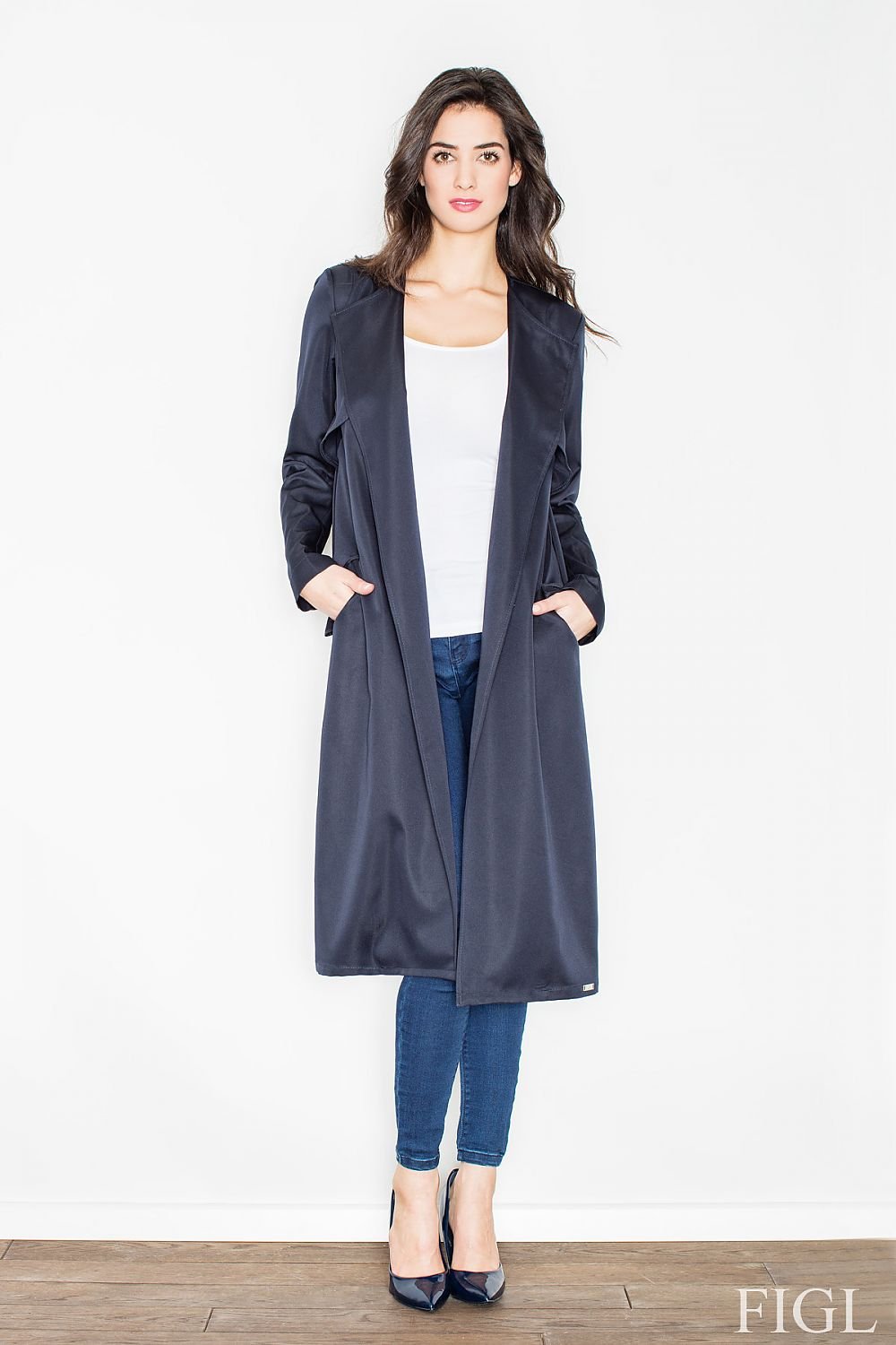 Manteau élégant - coupe droite longue Figl