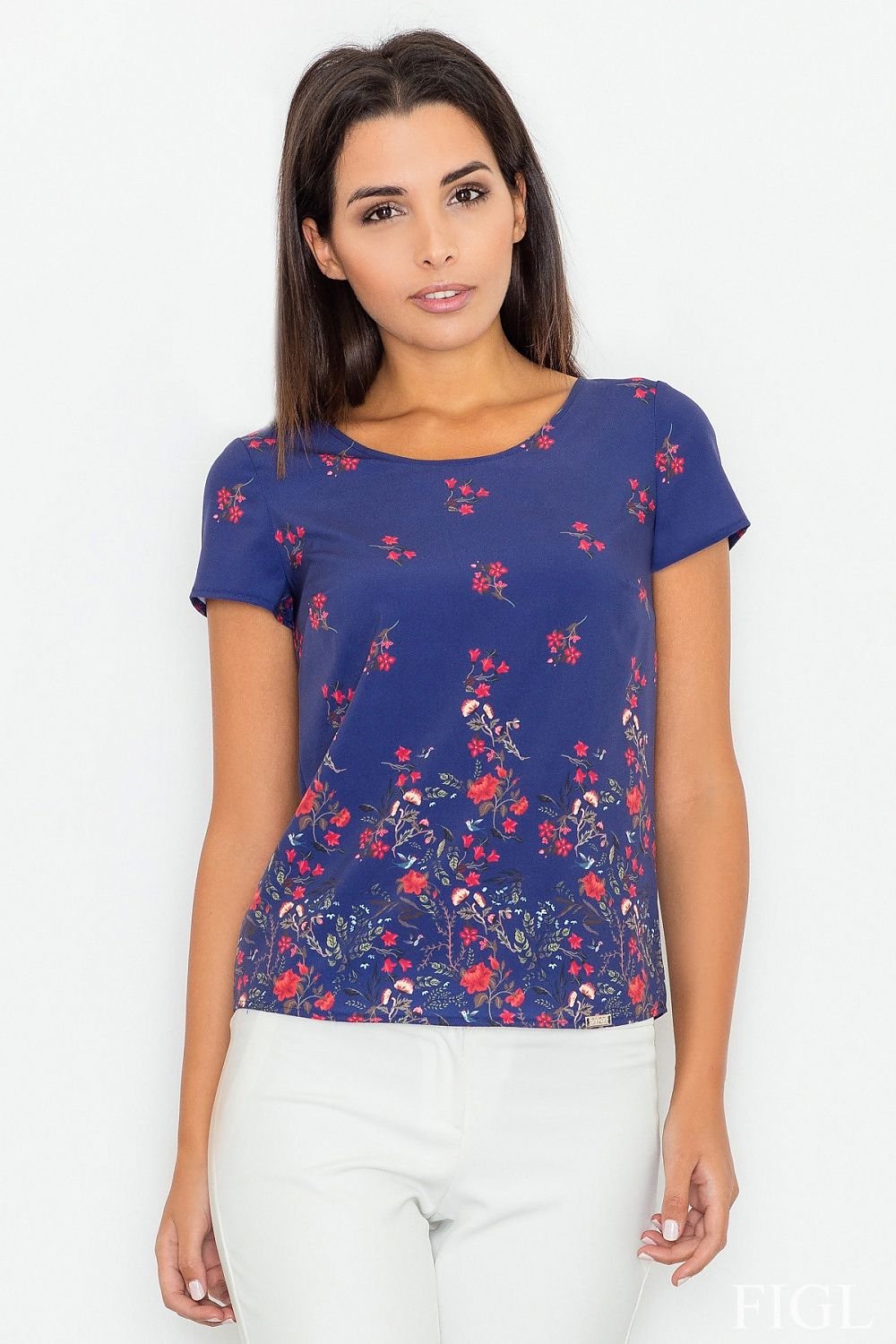 Blusa Con Estampado Floral. higo