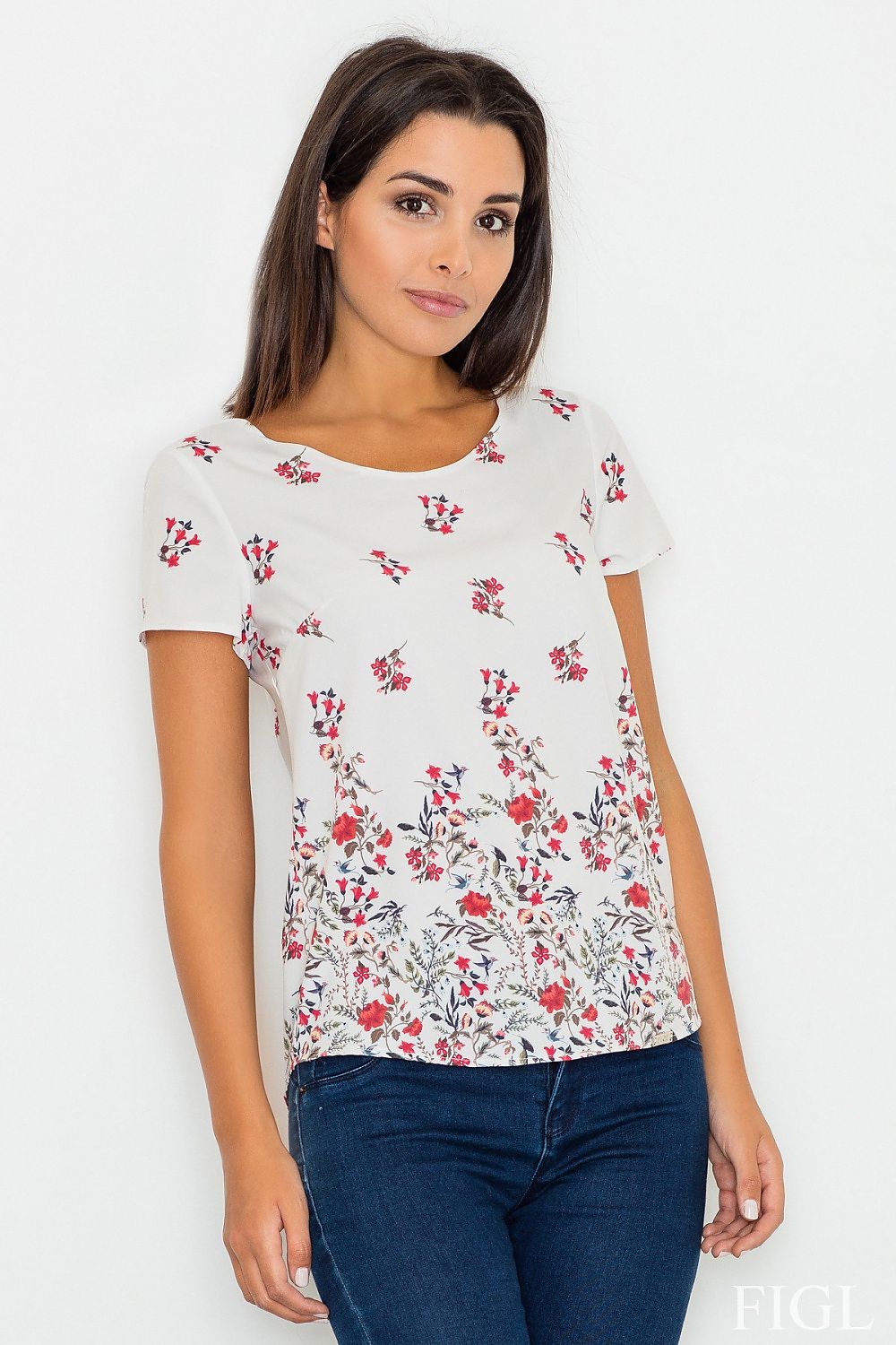 Blusa Con Estampado Floral. higo