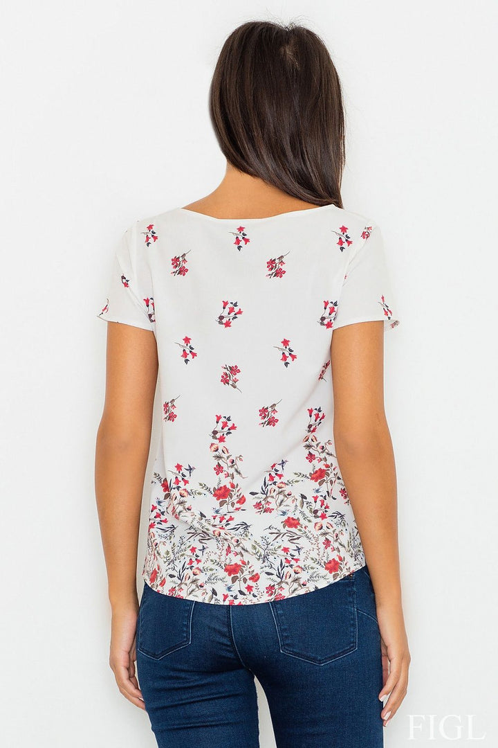 Blusa Con Estampado Floral. higo