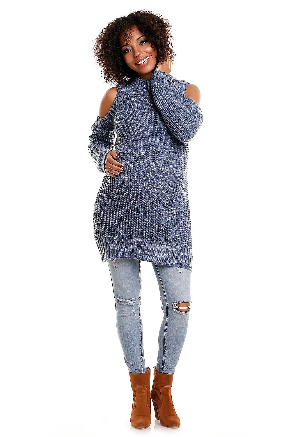 Long Maternity Pregnancy Sweater PeeKaBoo