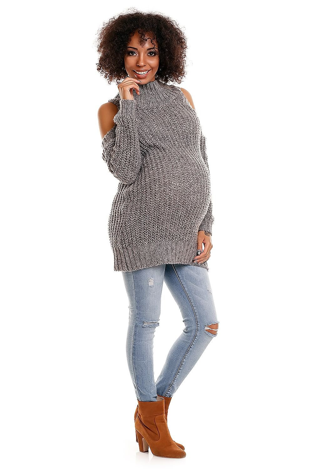 Long Maternity Pregnancy Sweater PeeKaBoo