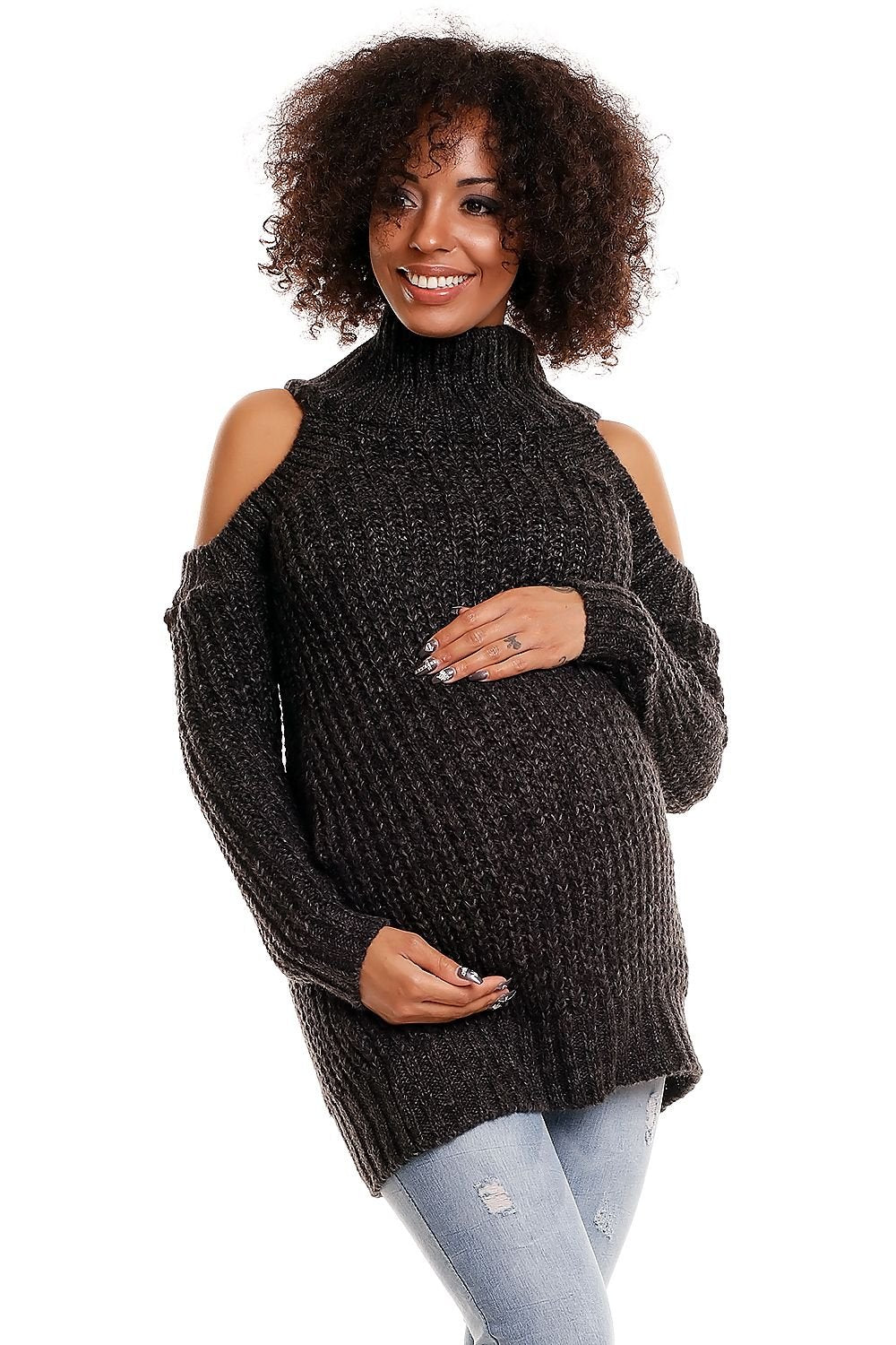 Long Maternity Pregnancy Sweater PeeKaBoo