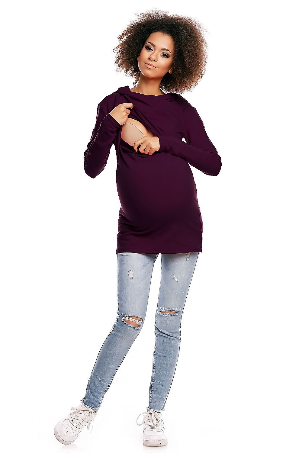 Maternity Hoodie  Sweatshirt PeeKaBoo