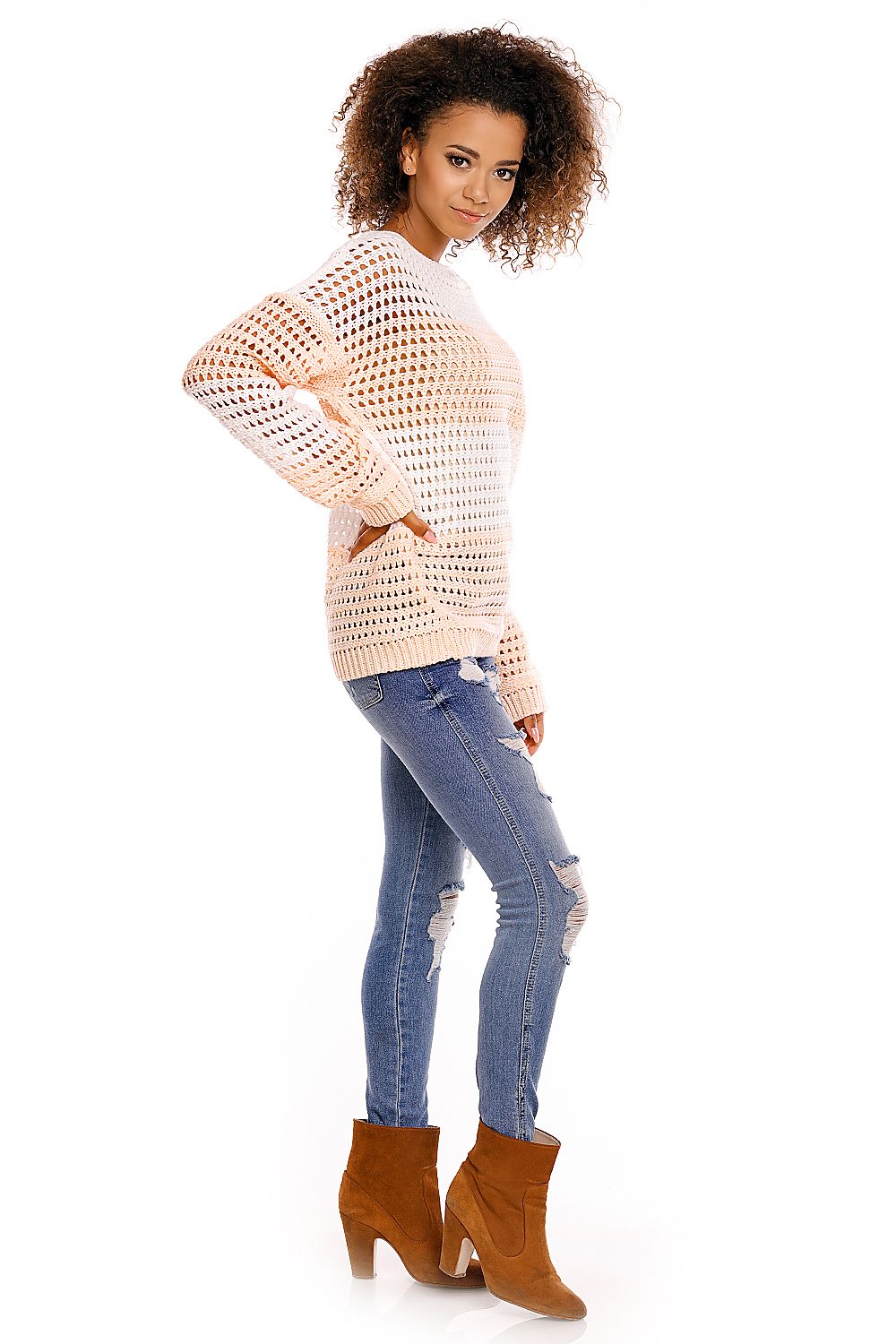 Delicate Openwork Oversize Sweater Short Jumper  PeeKaBoo