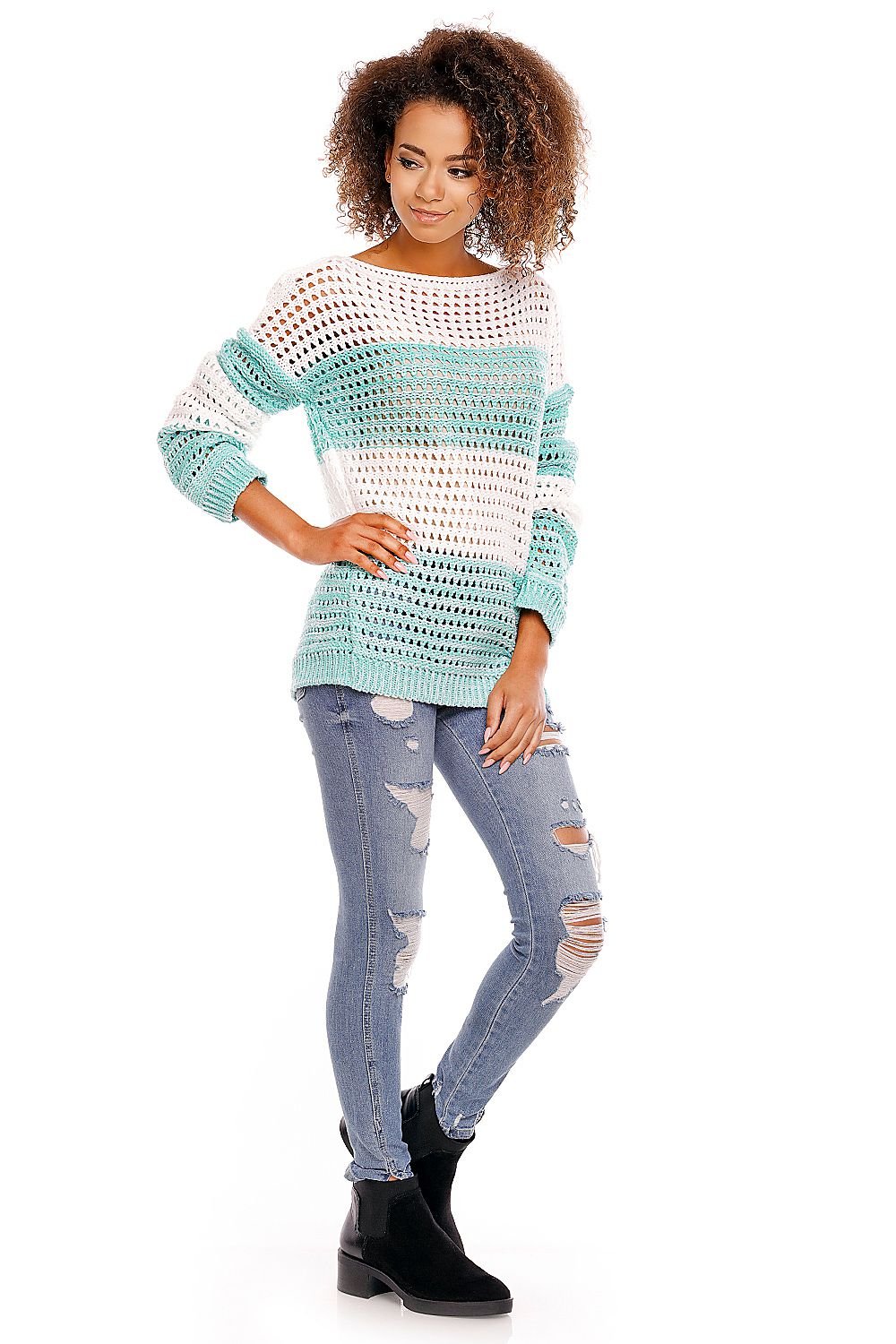 Delicate Openwork Oversize Sweater Short Jumper  PeeKaBoo