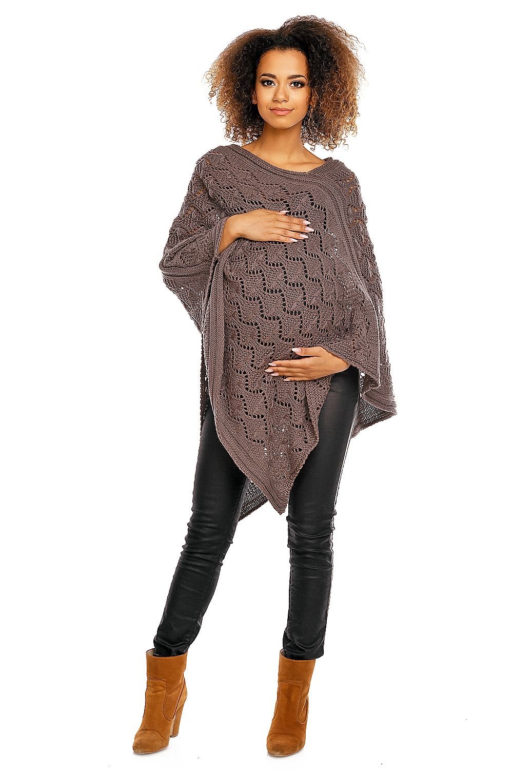 Elegante Poncho Calado Cárdigan Embarazo PeeKaBoo