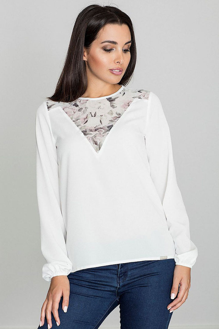 Blusa Con Un Interesante Estampado En El Escote Figl