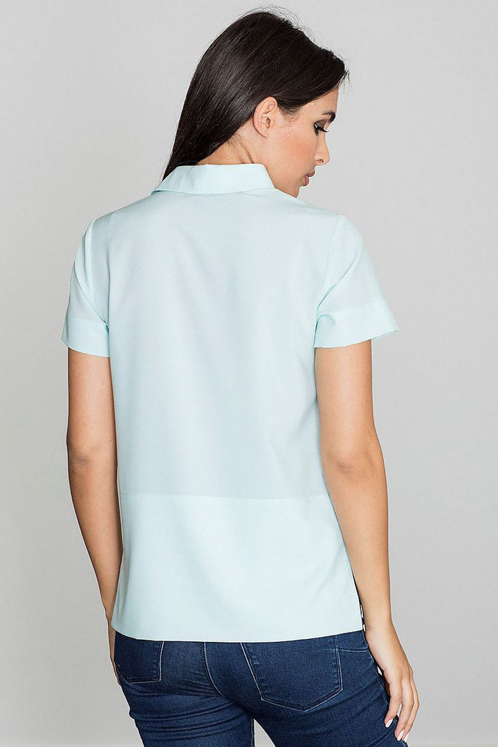 Solid-Coloured Blouse With A Collar Figl