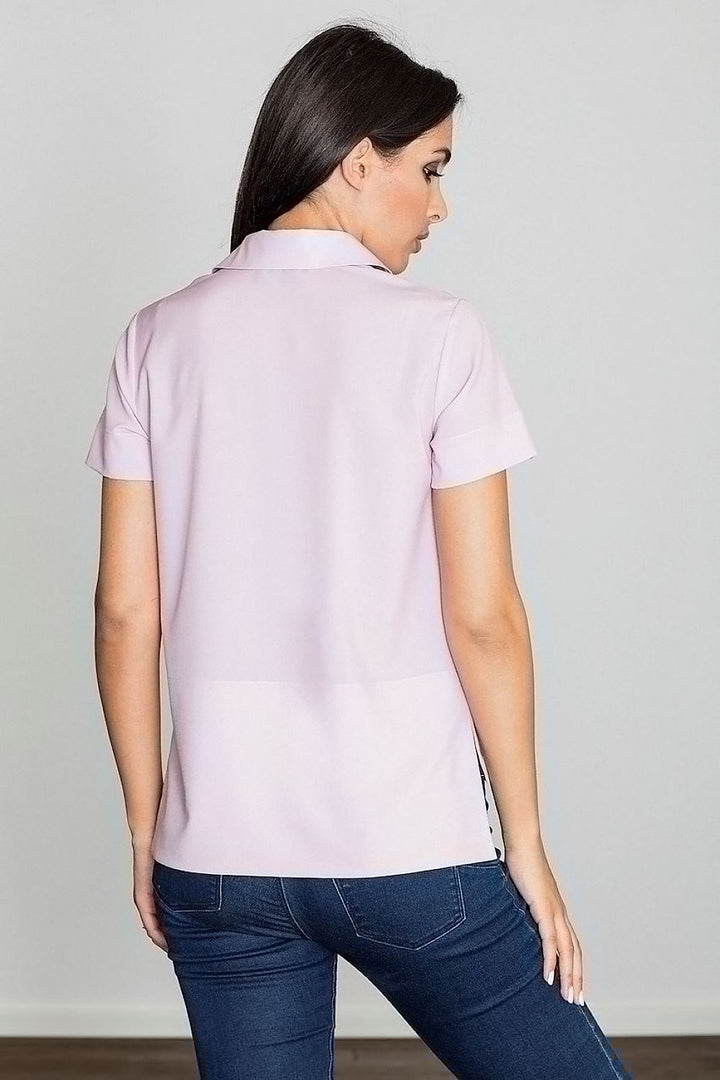 Solid-Coloured Blouse With A Collar Figl