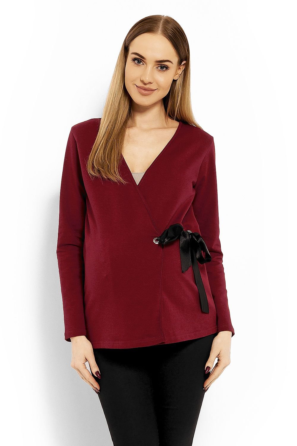 Blouse With Envelope Neckline PeeKaBoo