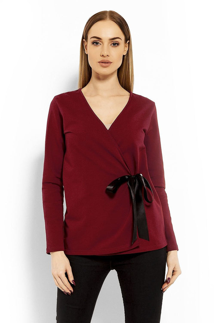 Blouse With Envelope Neckline PeeKaBoo