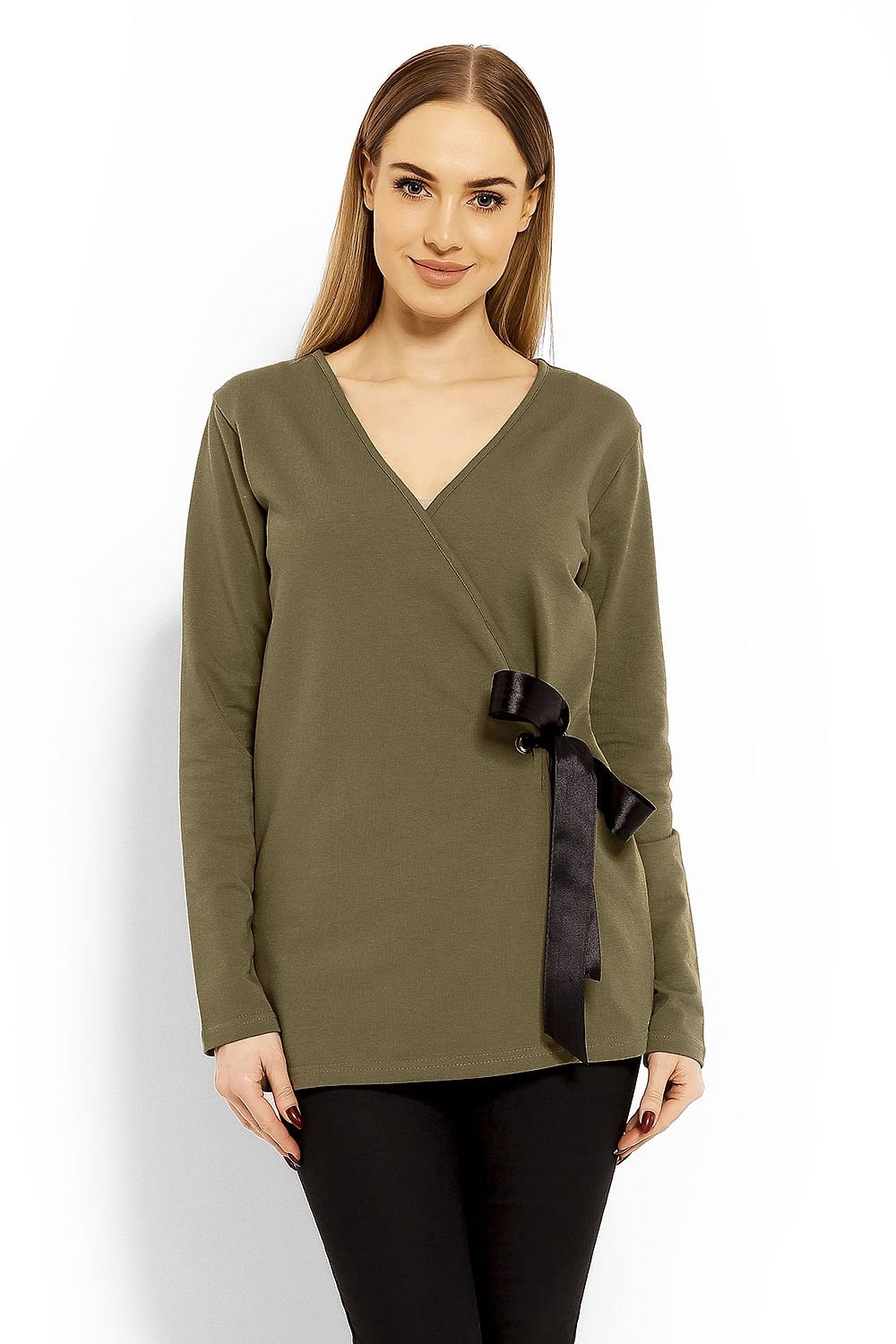 Blouse With Envelope Neckline PeeKaBoo