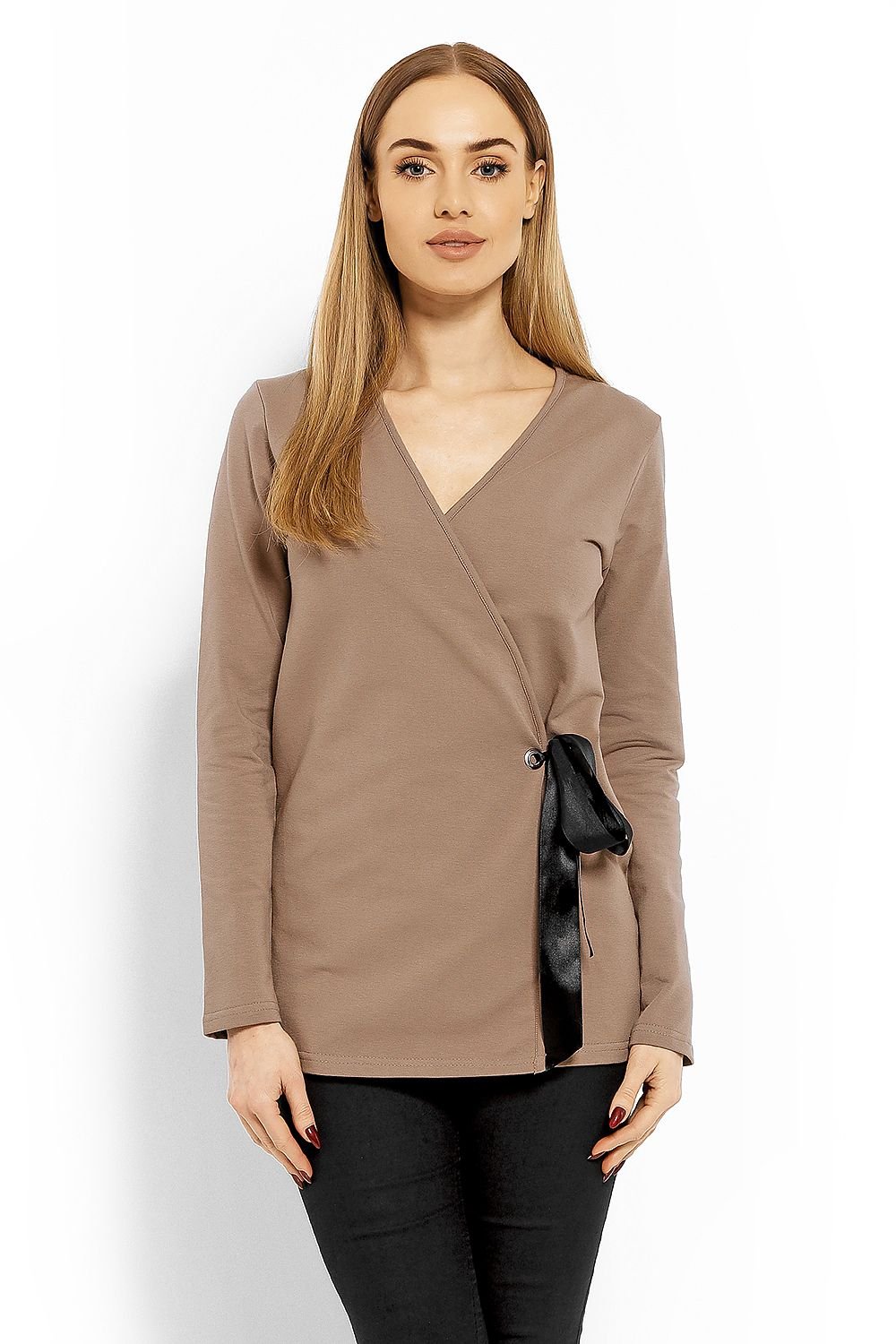 Blouse With Envelope Neckline PeeKaBoo