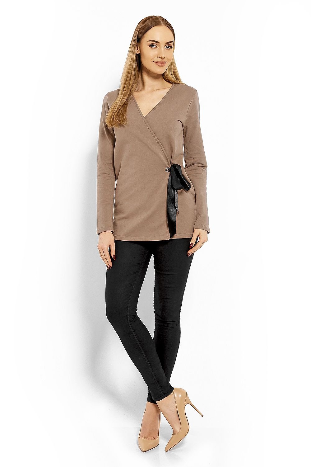 Blouse With Envelope Neckline PeeKaBoo