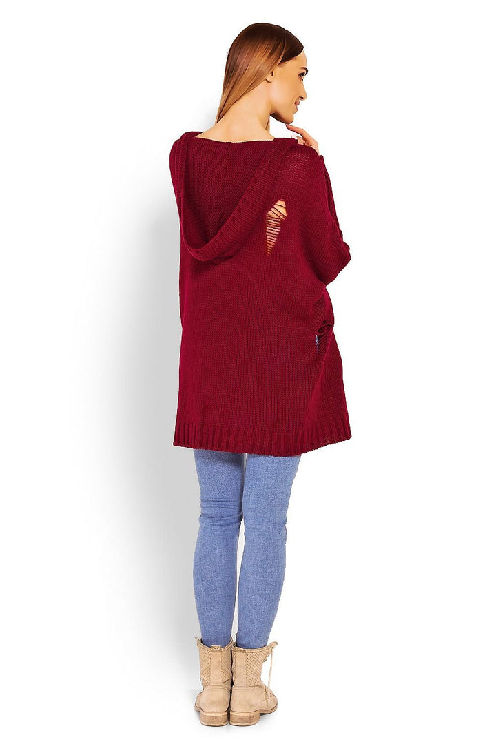 Puffy Hooded Sweater Long Jumper  PeeKaBoo