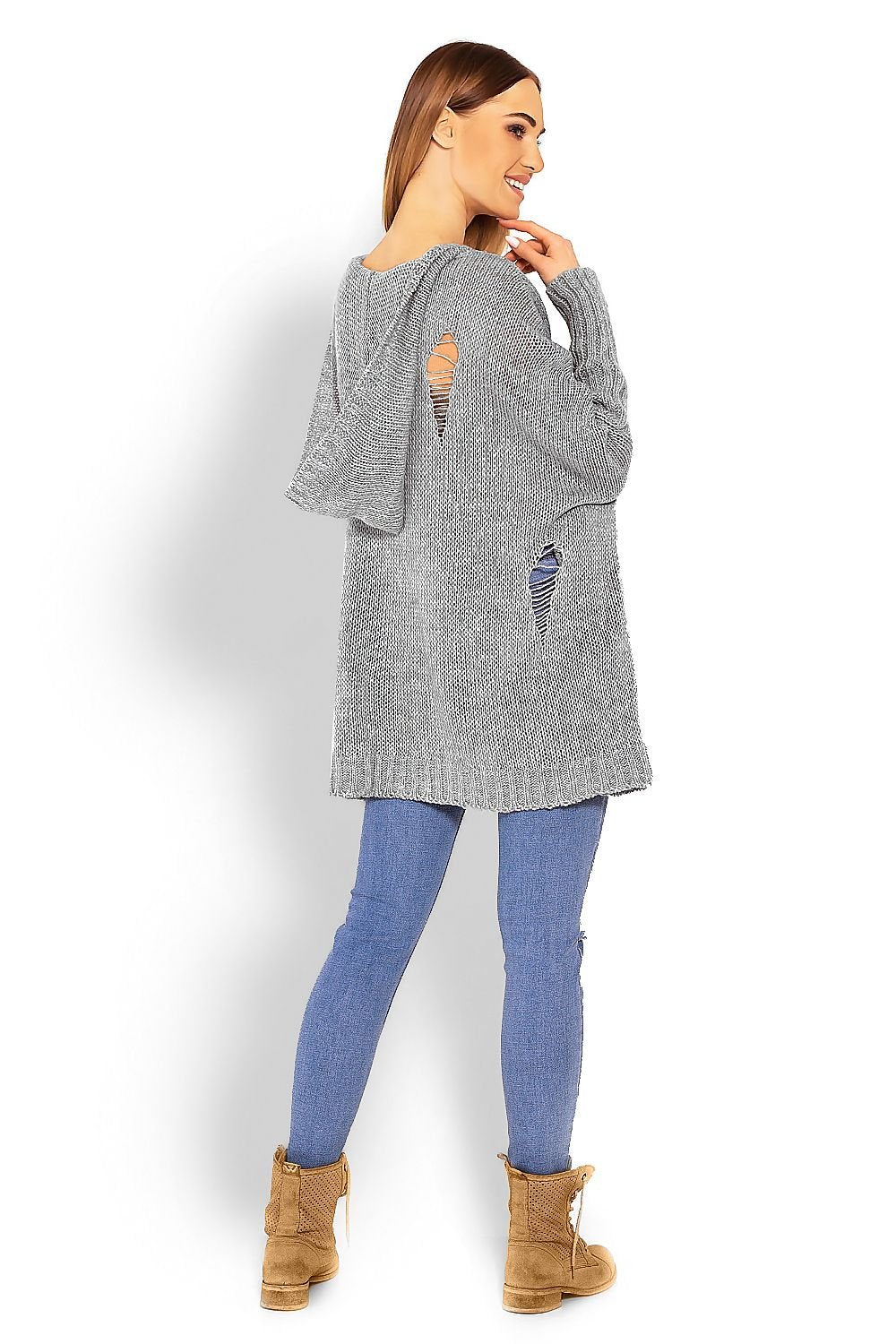 Puffy Hooded Sweater Long Jumper  PeeKaBoo