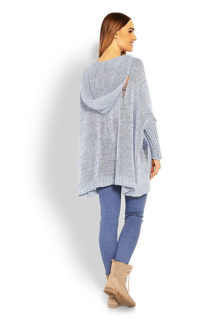 Puffy Hooded Sweater Long Jumper  PeeKaBoo