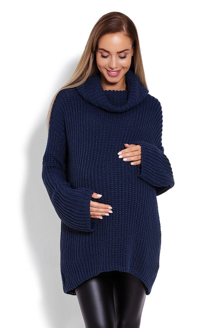 Pregnancy Sweater With a Thick Weave PeeKaBoo