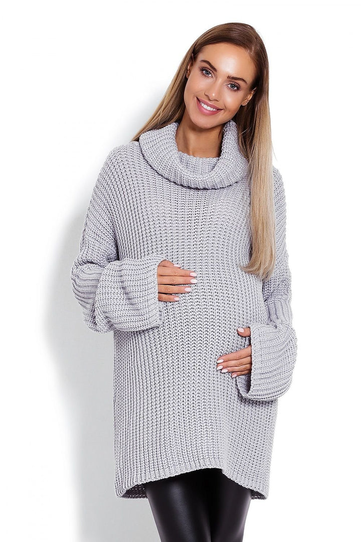 Pregnancy Sweater With a Thick Weave PeeKaBoo