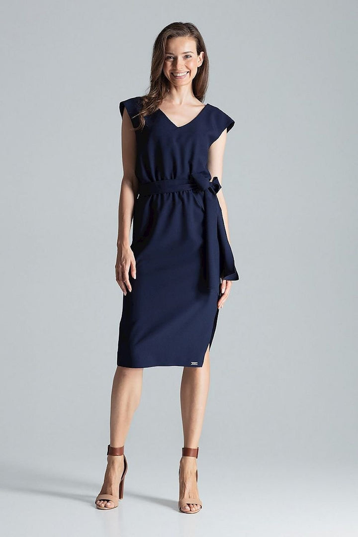 Daydress midi  with a v-neck Figl