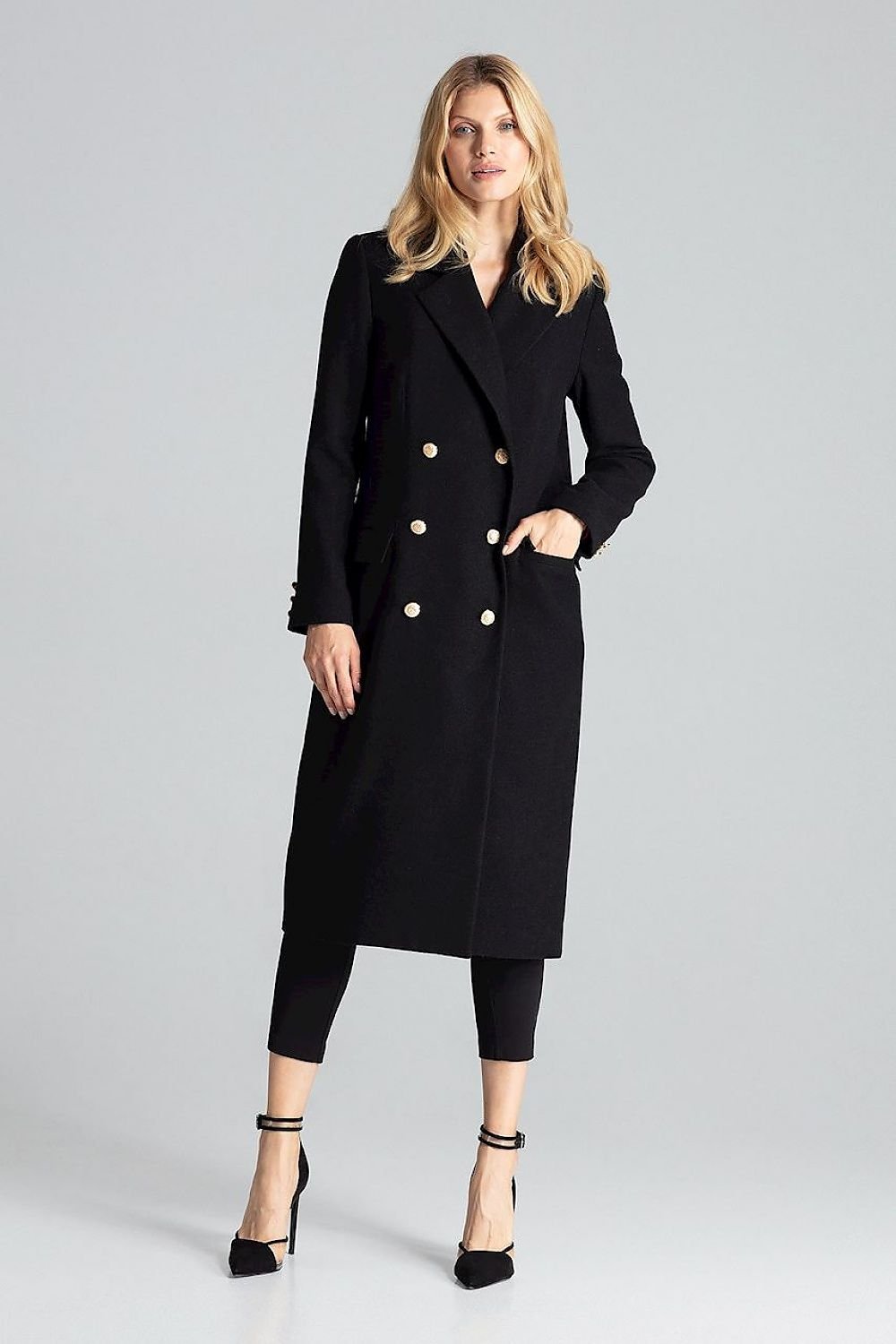 Double-Breasted Classic Coat With Collar Figl