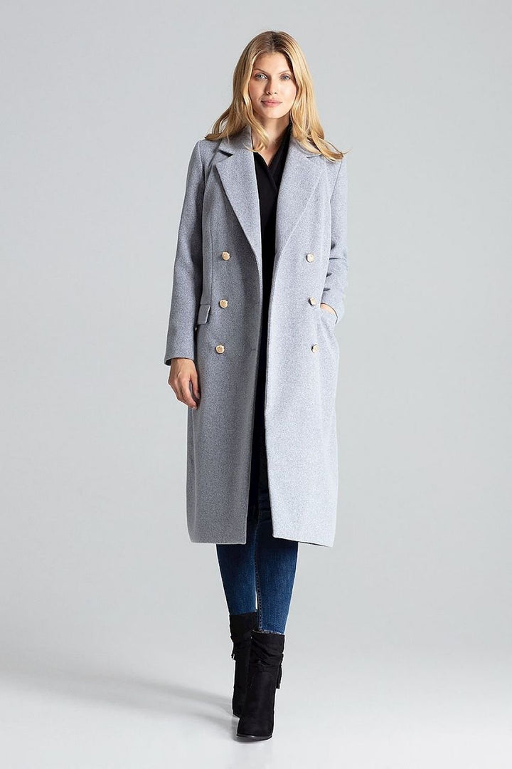 Double-Breasted Classic Coat With Collar Figl