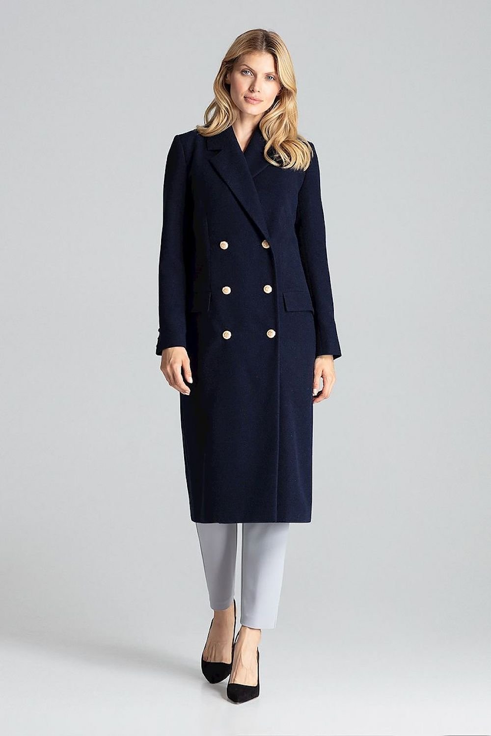 Double-Breasted Classic Coat With Collar Figl