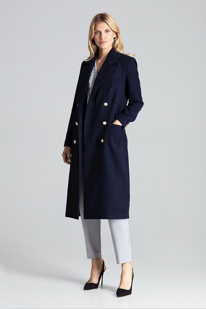 Double-Breasted Classic Coat With Collar Figl