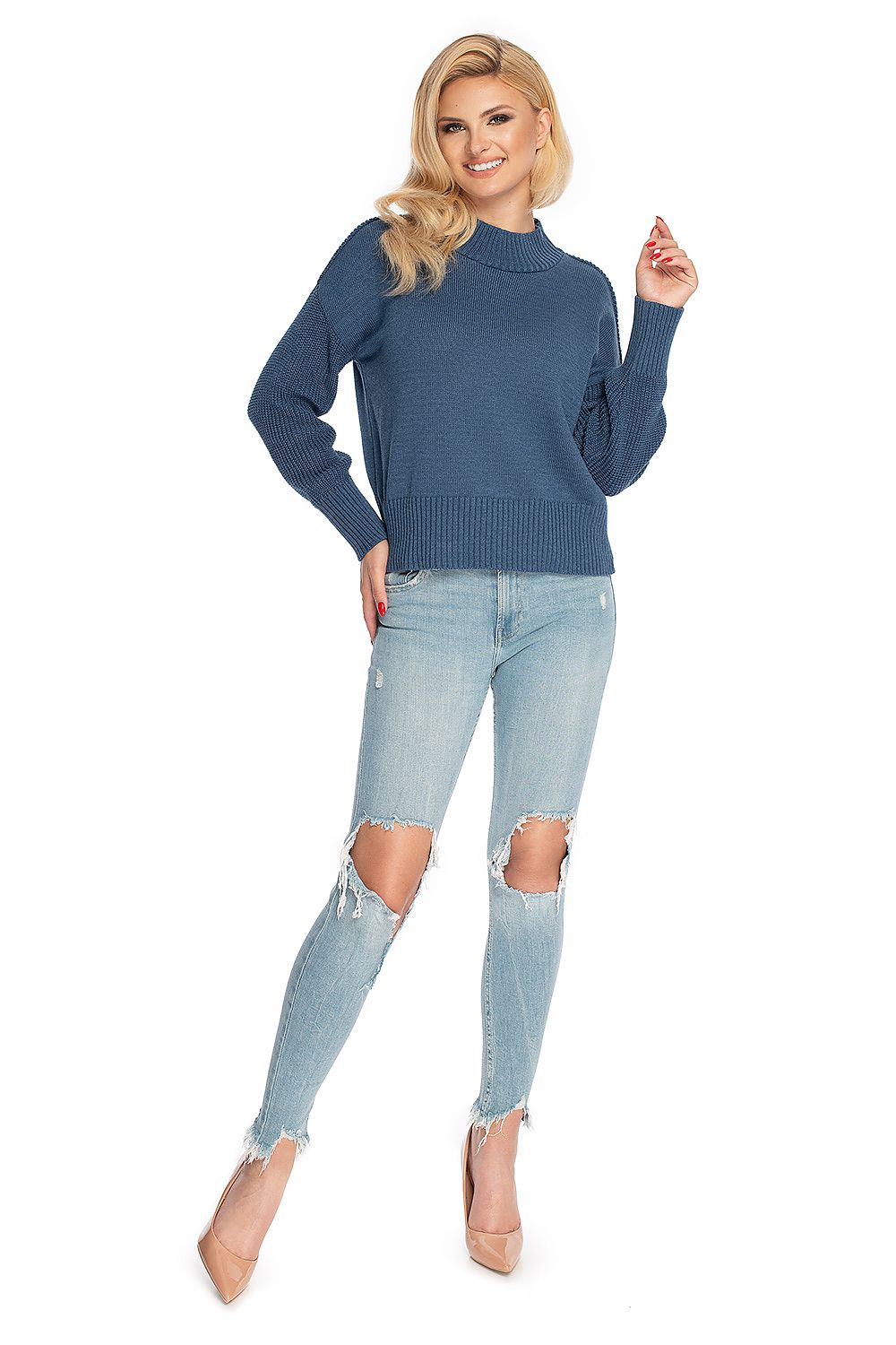 Jumper  Sweater With A Simple Loose Cut PeeKaBoo