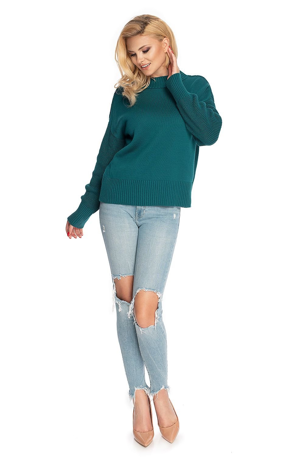 Jumper  Sweater With A Simple Loose Cut PeeKaBoo