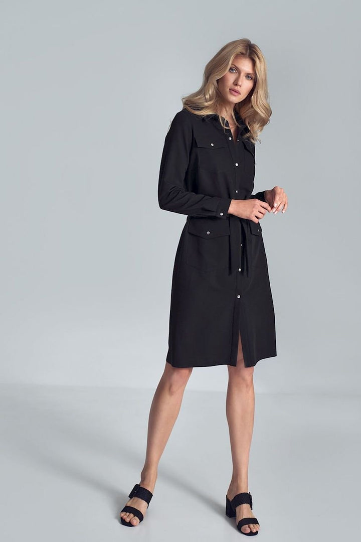 Daydress midi shirt dress with long sleeves Figl