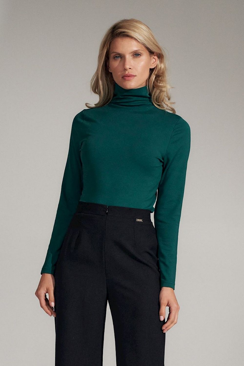 Black Classic Turtleneck Blouse Figl