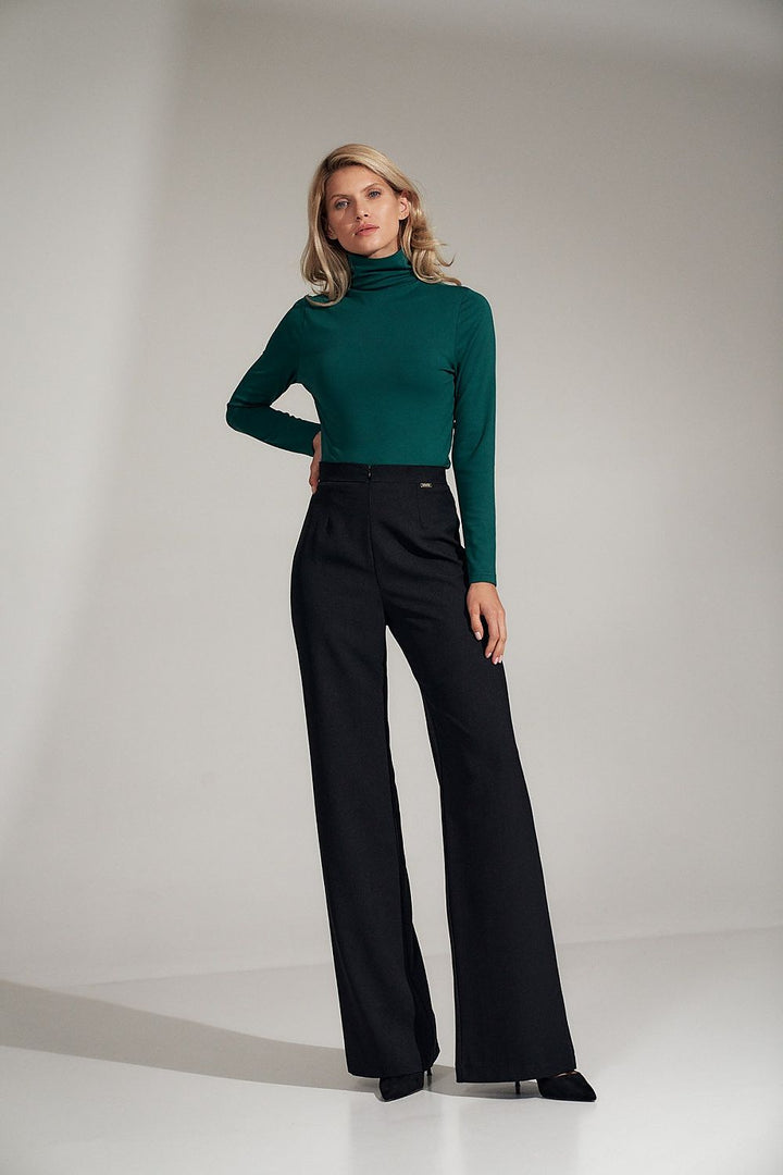 Black Classic Turtleneck Blouse Figl