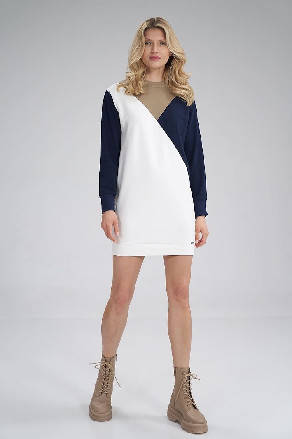 Robe de jour en coton tricolore Figl