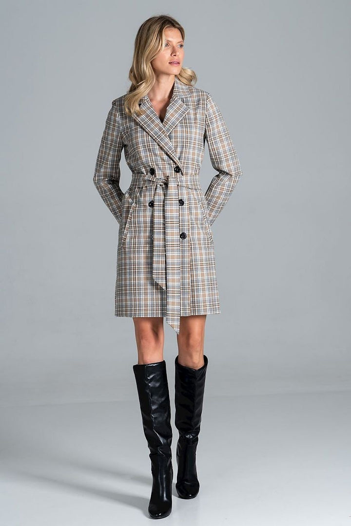 Knee-length Coat With A Jacket Collar, 6-Button Closure Figl