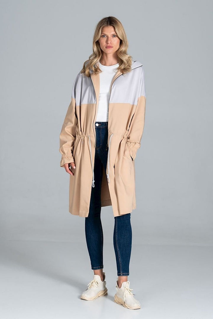 Two-coloured autumn parka coat Figl