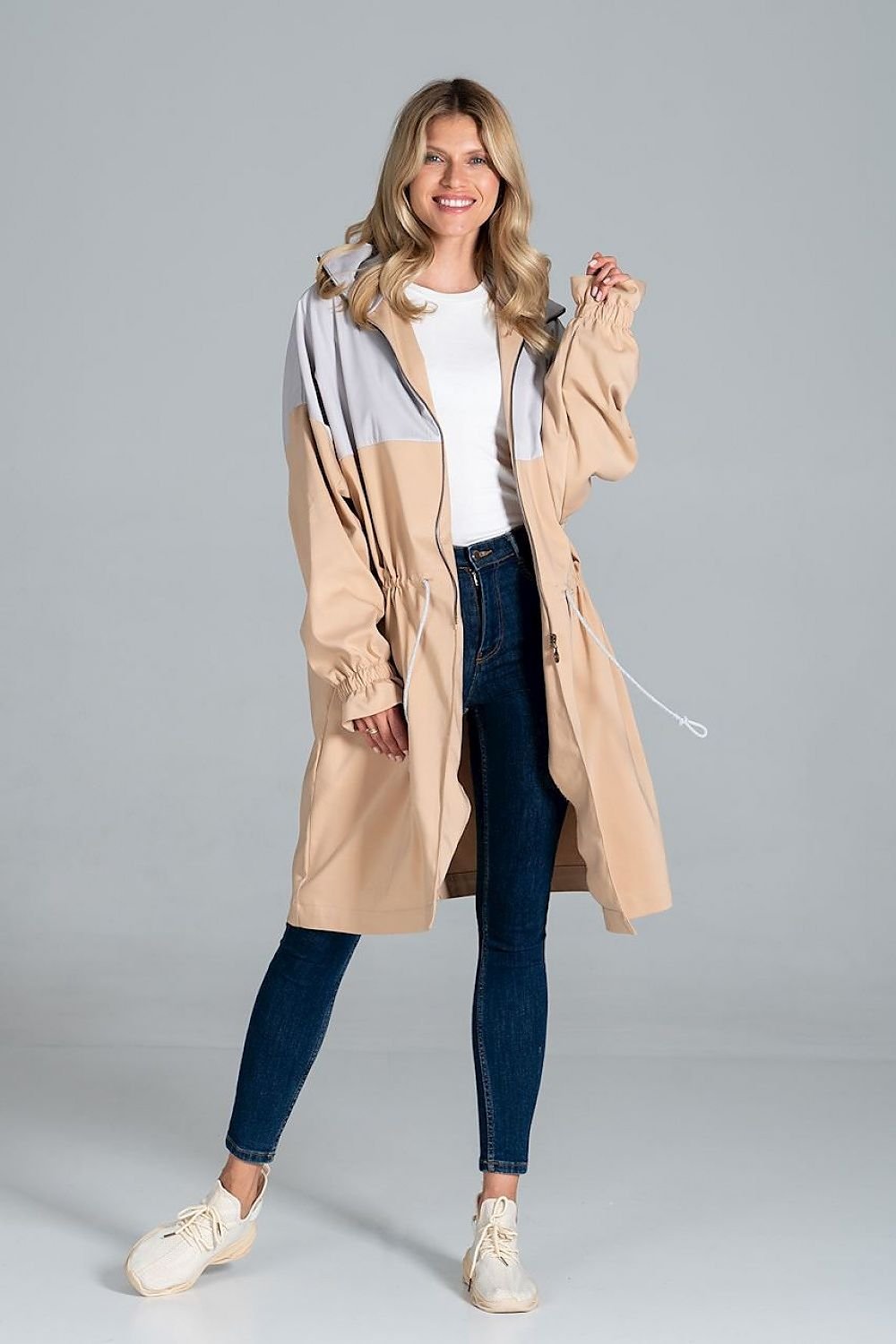 Two-coloured autumn parka coat Figl