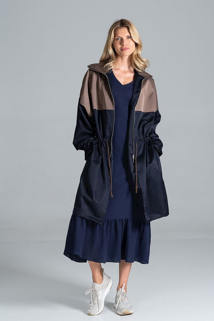 Two-coloured autumn parka coat Figl