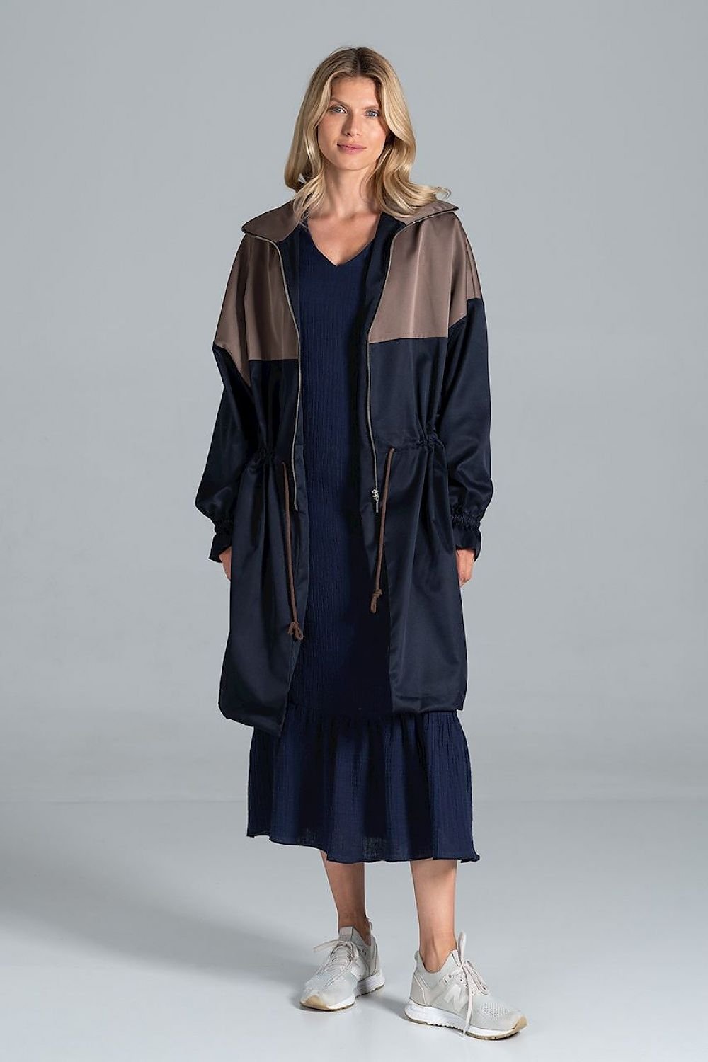 Two-coloured autumn parka coat Figl