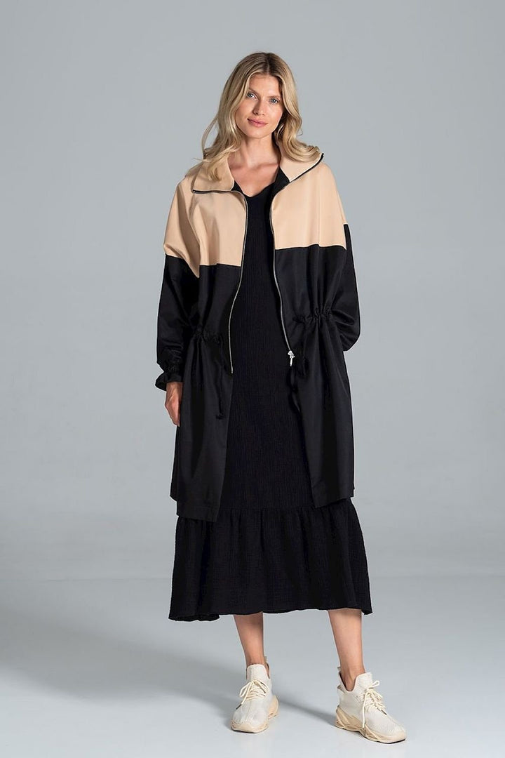 Two-coloured autumn parka coat Figl