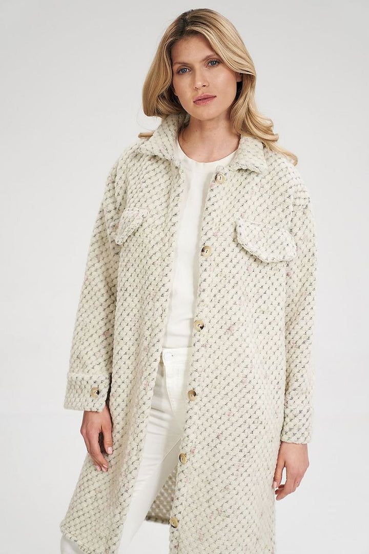 Midi coat with side seam pockets, buttoned Figl