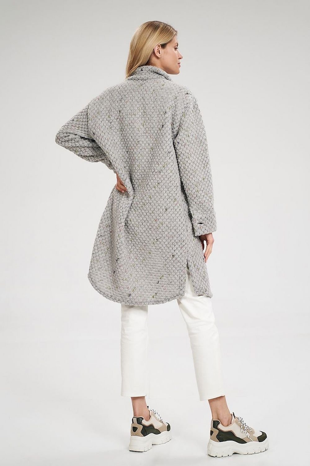 Midi coat with side seam pockets, buttoned Figl