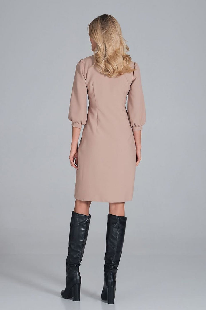 Midi shirt dress, slightly waisted with a collar Figl