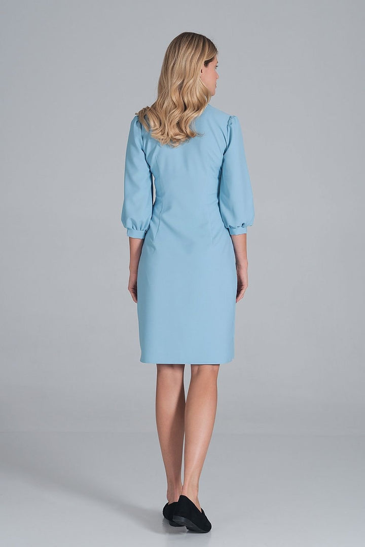 Midi shirt dress, slightly waisted with a collar Figl