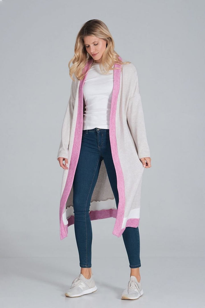 Tri-color Warm Long Sleeve Cardigan  Figl