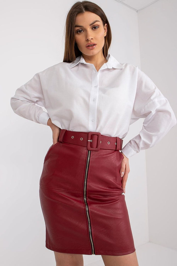 Pencil Skirt In Ecological Leather With A Zip Italy Moda