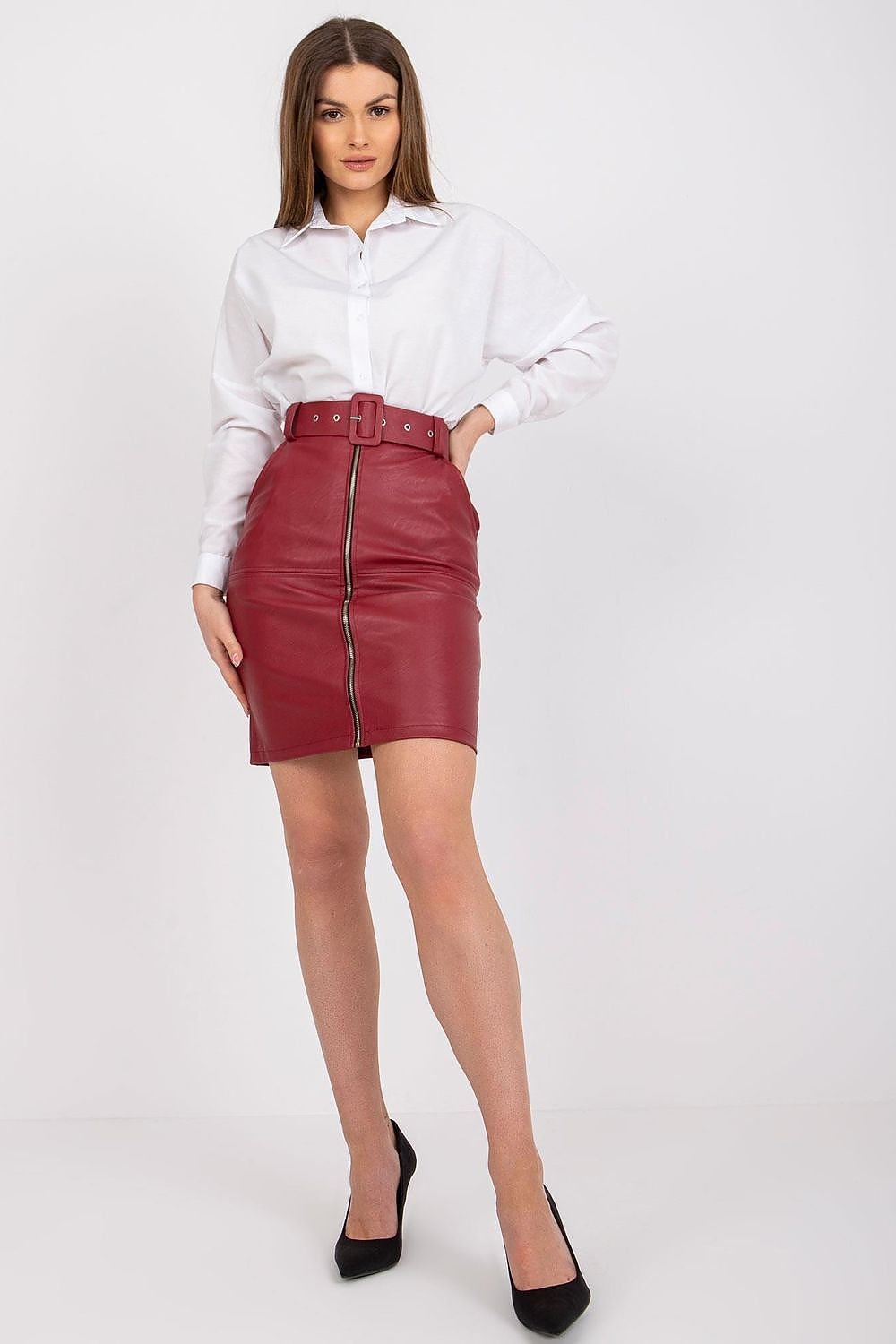 Pencil Skirt In Ecological Leather With A Zip Italy Moda