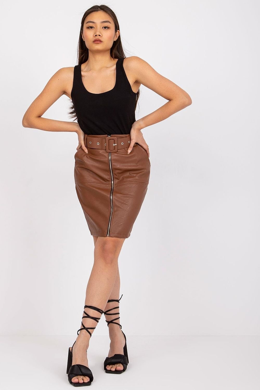 Pencil Skirt In Ecological Leather With A Zip Italy Moda